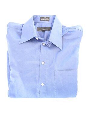 Crazy Horse Shirt - Men's 15.5 (34-35) - Blue Sateen Claiborne Button-Down